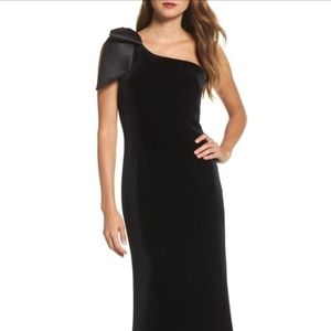 Eliza J One Shoulder Velvet Gown